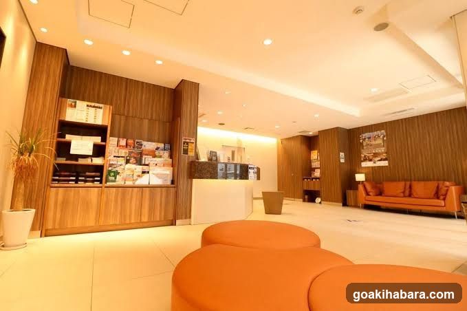 Lobby Interior with Wooden Paneling and Seating Area