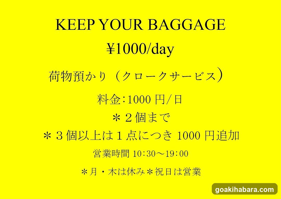 Luggage storage Tokyo Akihabara