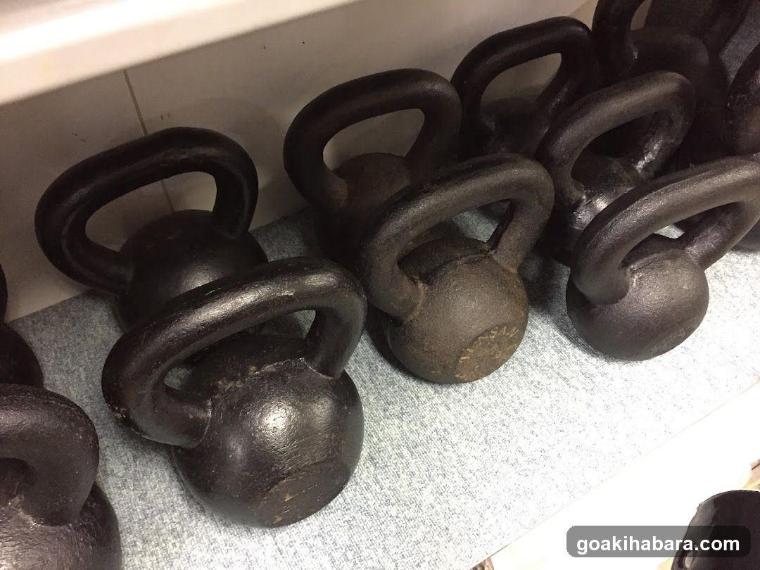 Kettlebells on Shelf