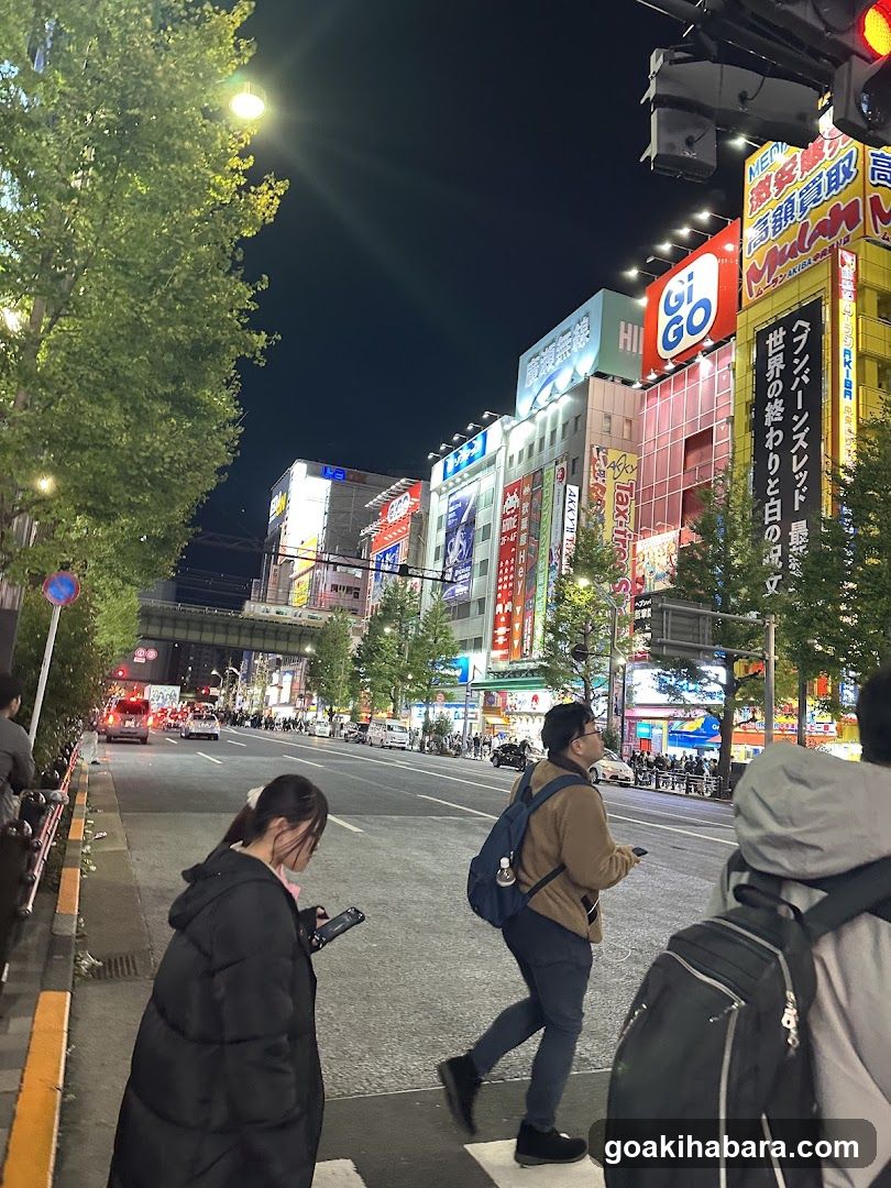 Night street scene in Japan