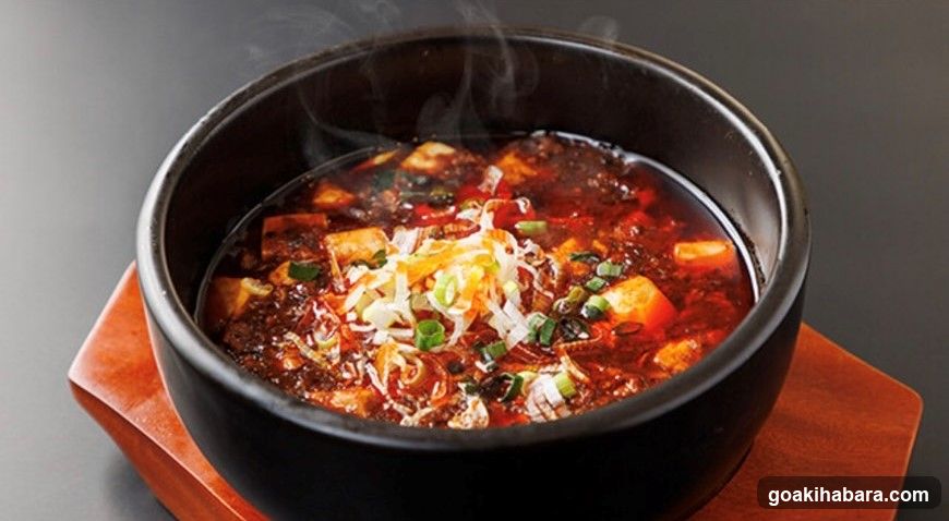 Spicy Tofu Stew in Stone Bowl