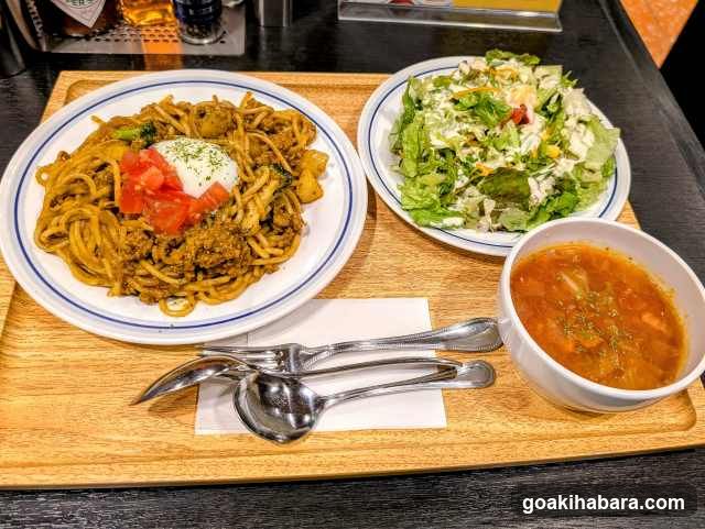 Spaghetti and Salad Meal