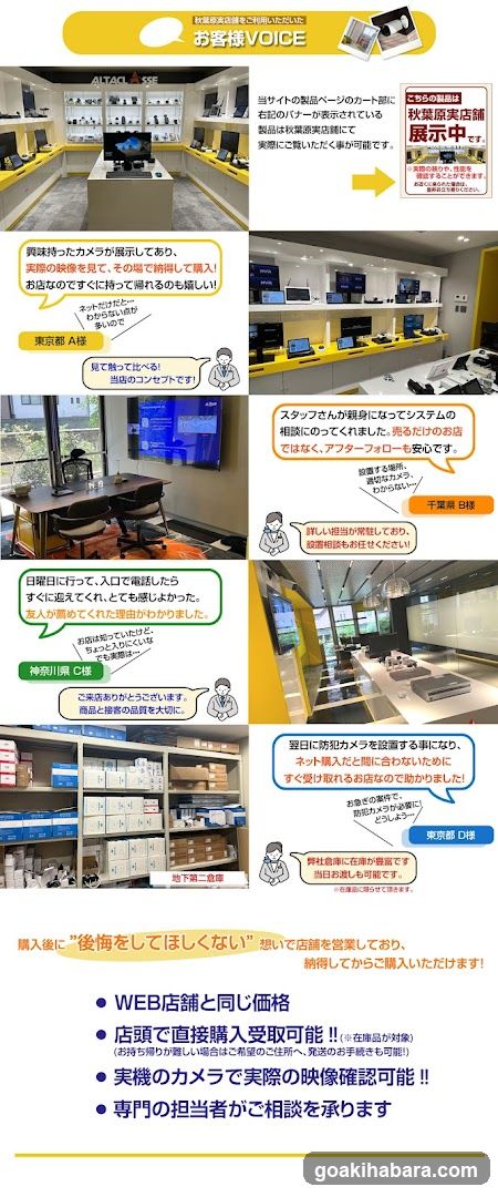 防犯カメラアルタクラッセ 秋葉原店舗