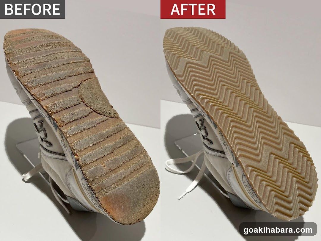 Before and After Shoe Sole Cleaning