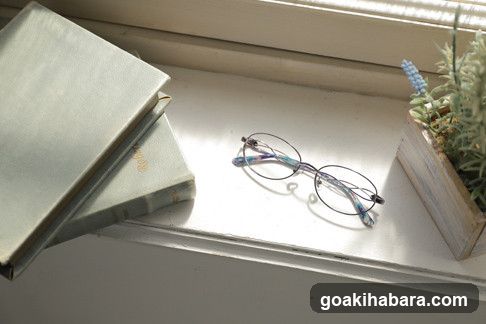 Books and Glasses on Windowsill