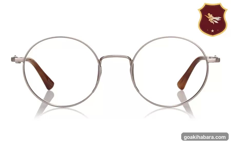 Round Eyeglasses with Crest Logo