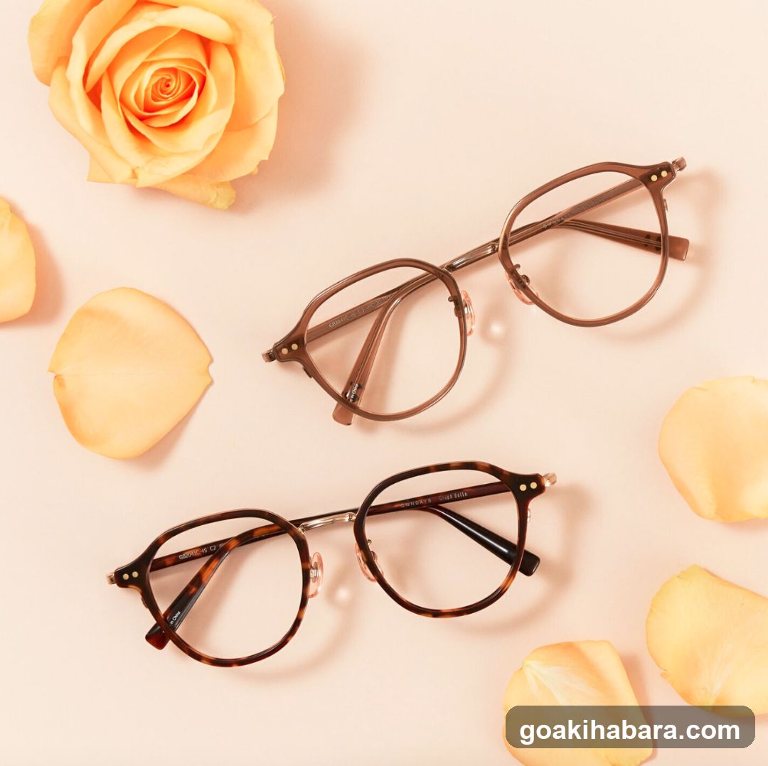 Eyeglasses and Rose Petals Flatlay