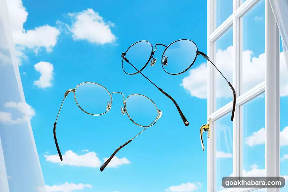 Floating Glasses Against Sky