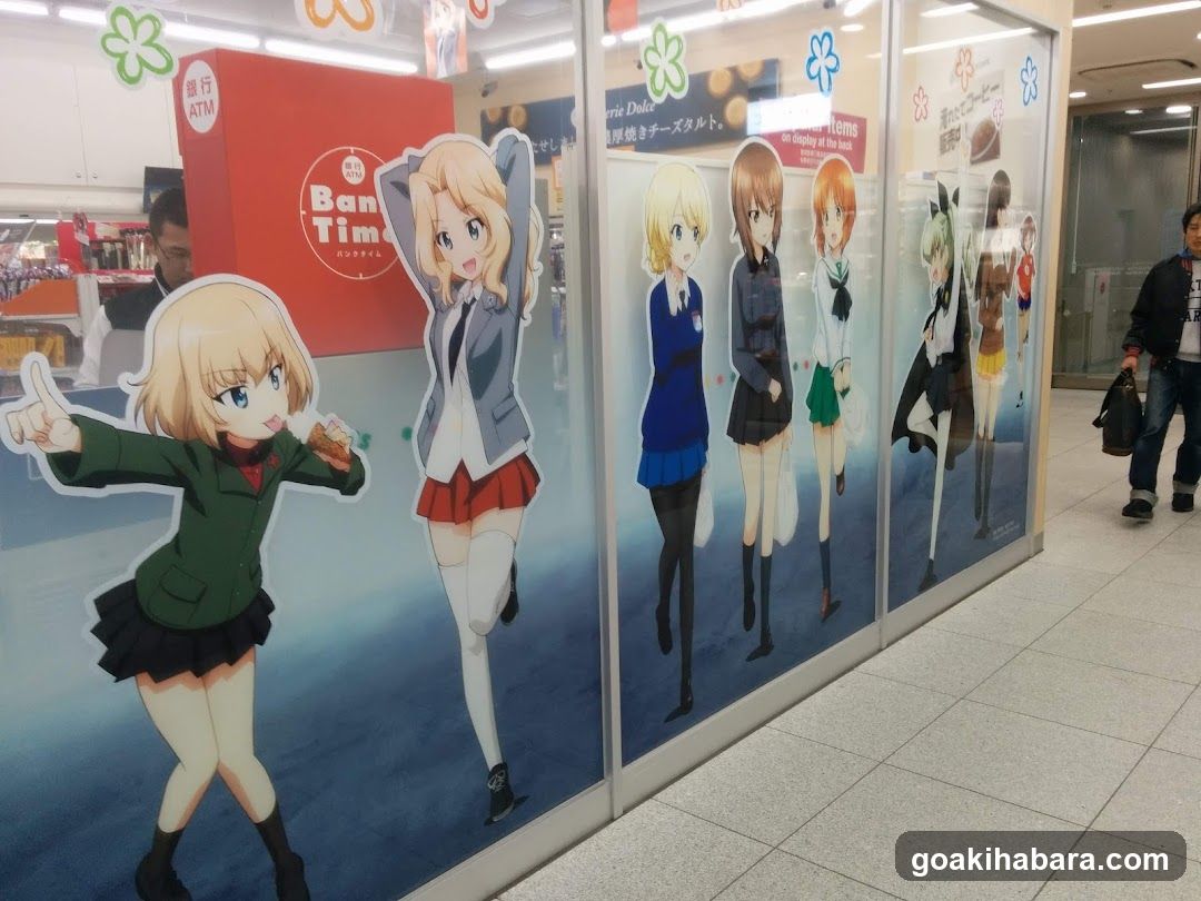 Anime character display in public space