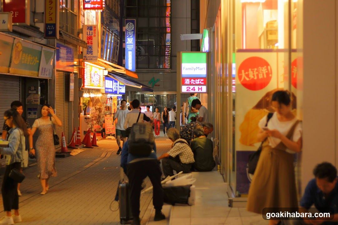 Night Street Scene in Japan