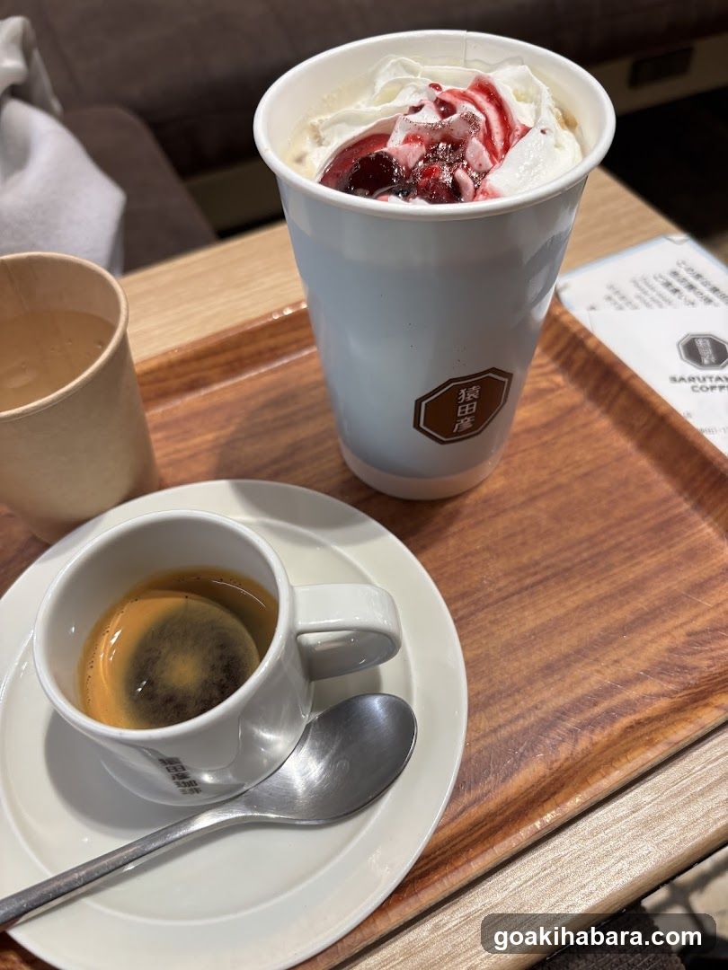 Coffee and Dessert on a Wooden Tray