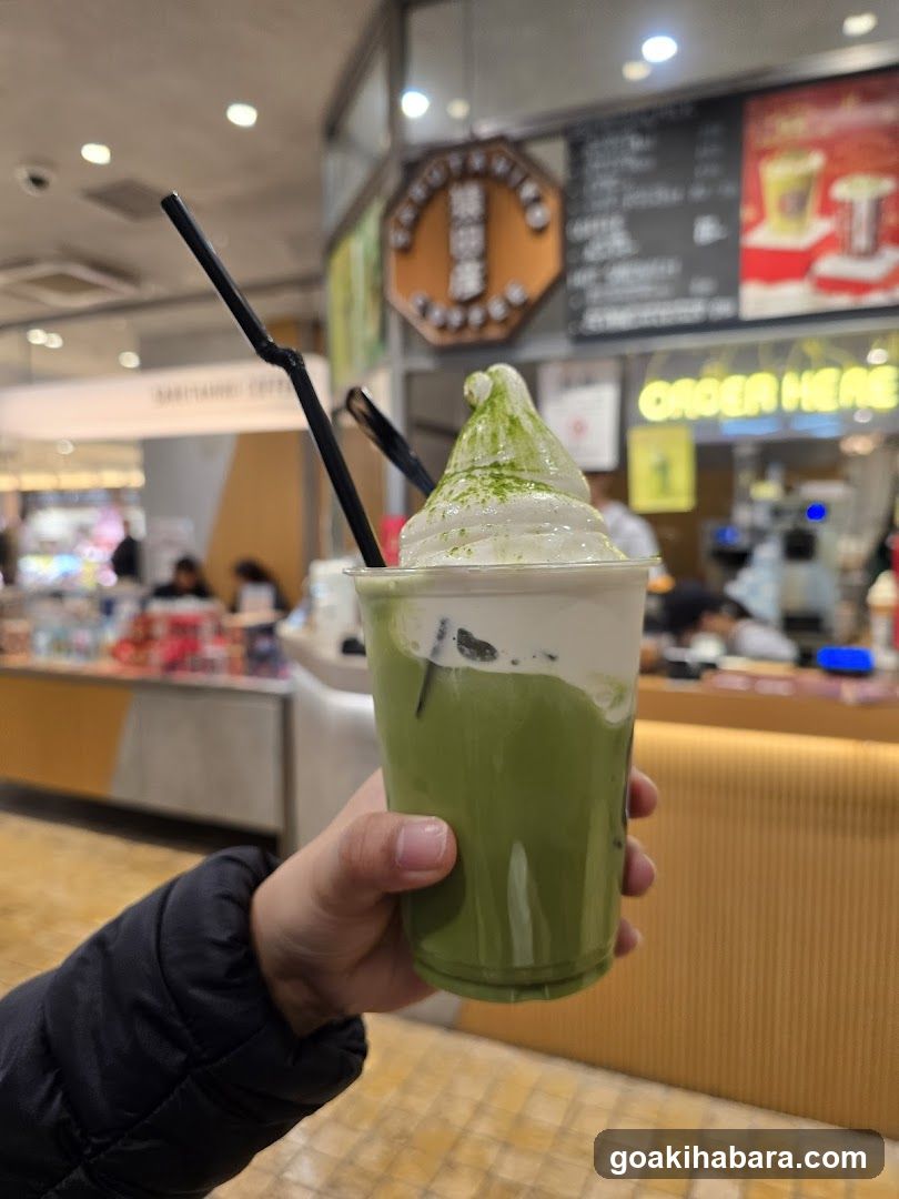 Matcha Drink in Mall Food Court