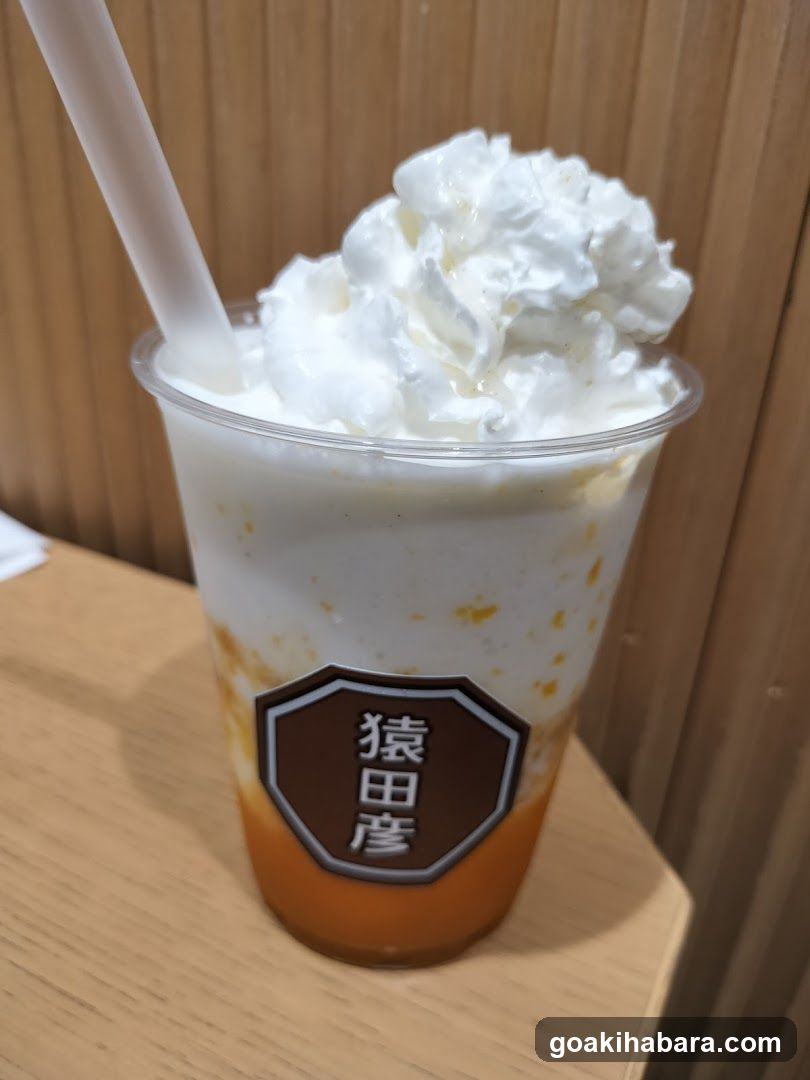 Whipped Cream Drink with Japanese Label