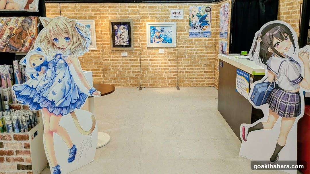 Anime Character Cutouts in Store Interior