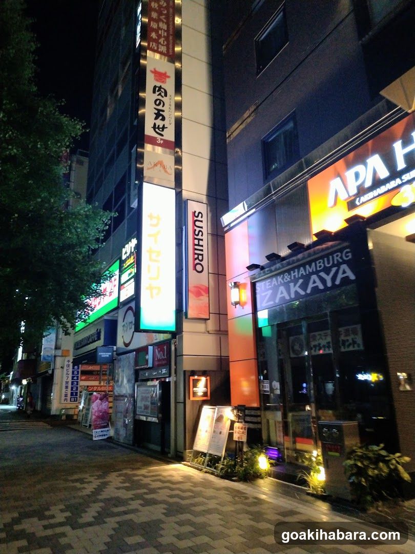 Night Street Scene with Storefronts