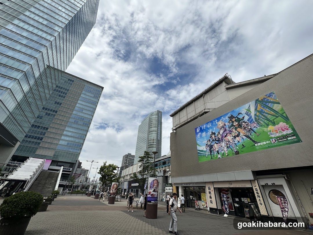 Urban Street Scene with Anime Poster