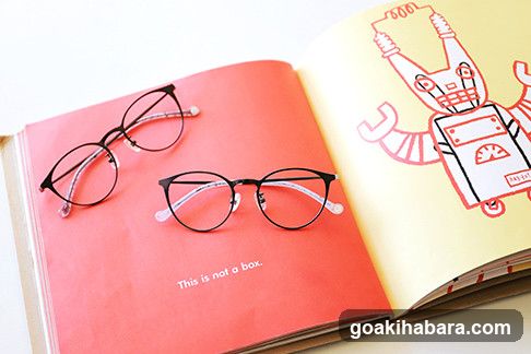 Open Book with Glasses and Robot Illustration