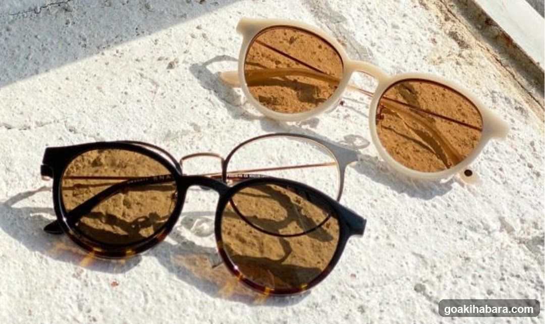 Sunglasses on textured surface