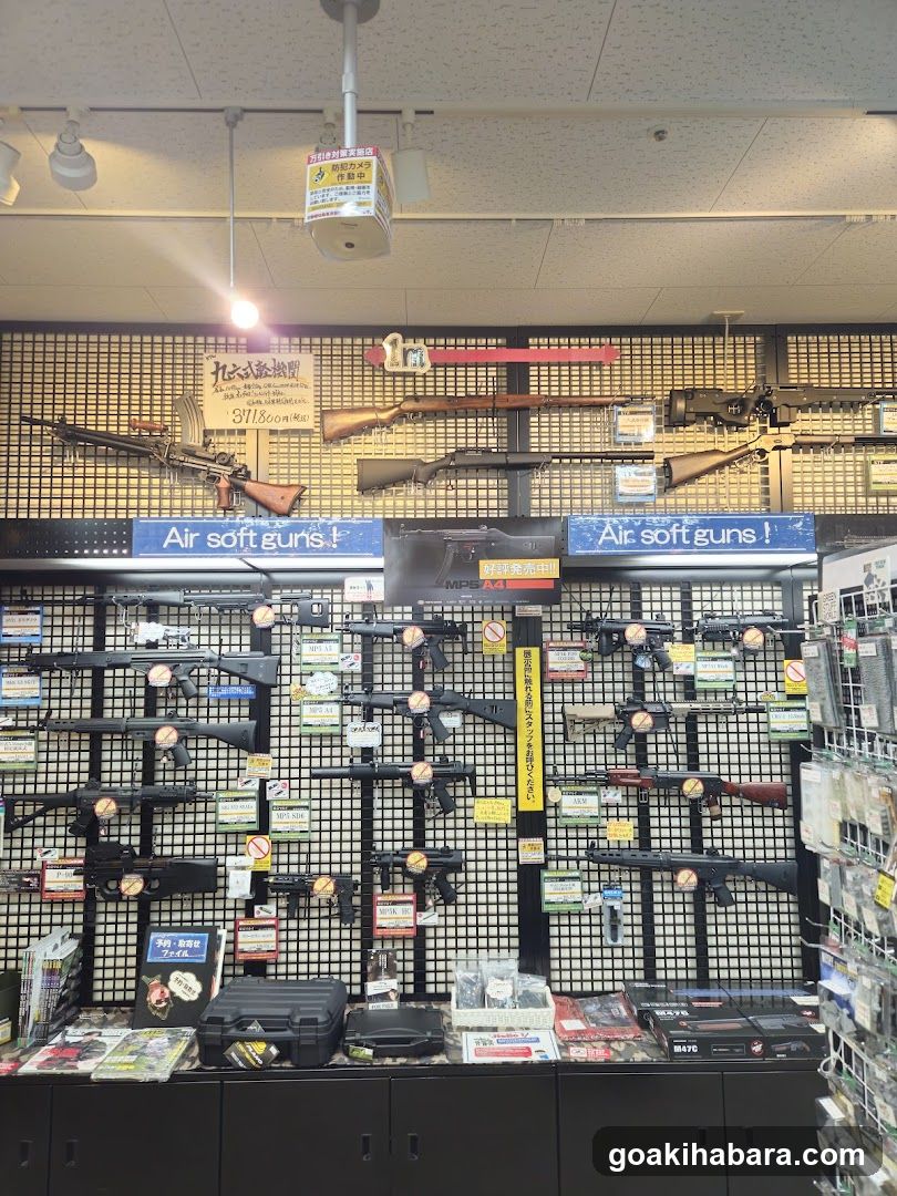 Air soft guns display