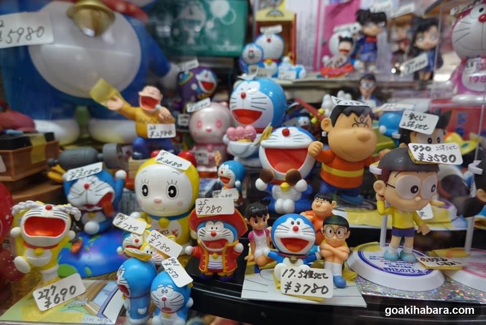 Doraemon and Nobita figurines display