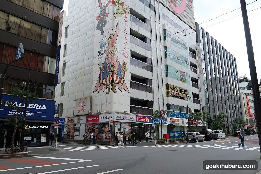 Urban Street Scene with Shopping Malls and Buildings