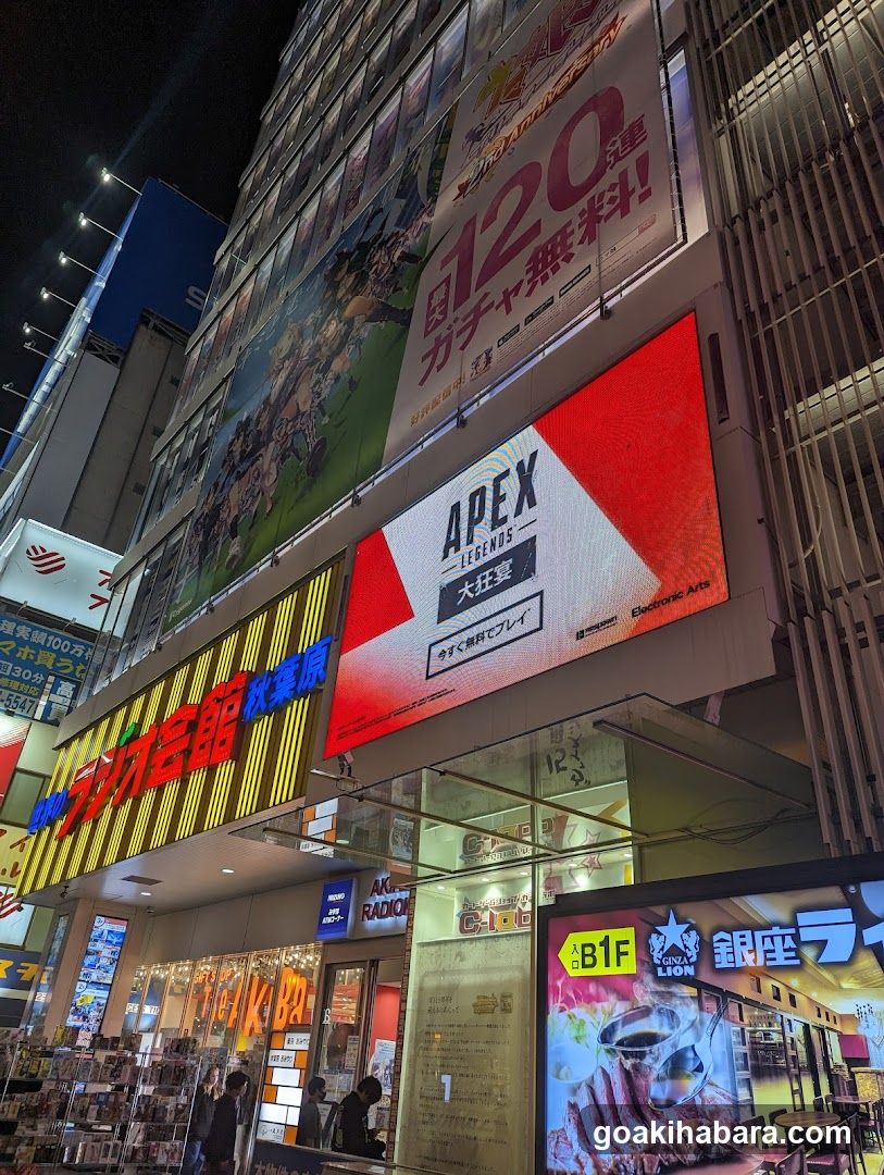 Night City Street View with Neon Signs
