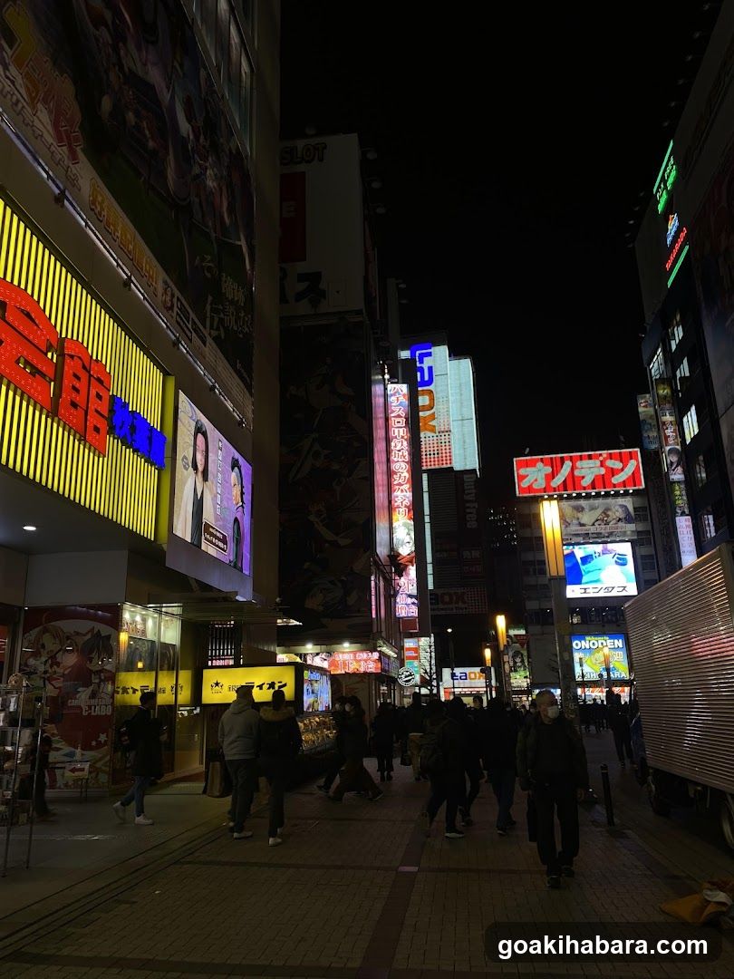 Night Street Scene with Neon Signs