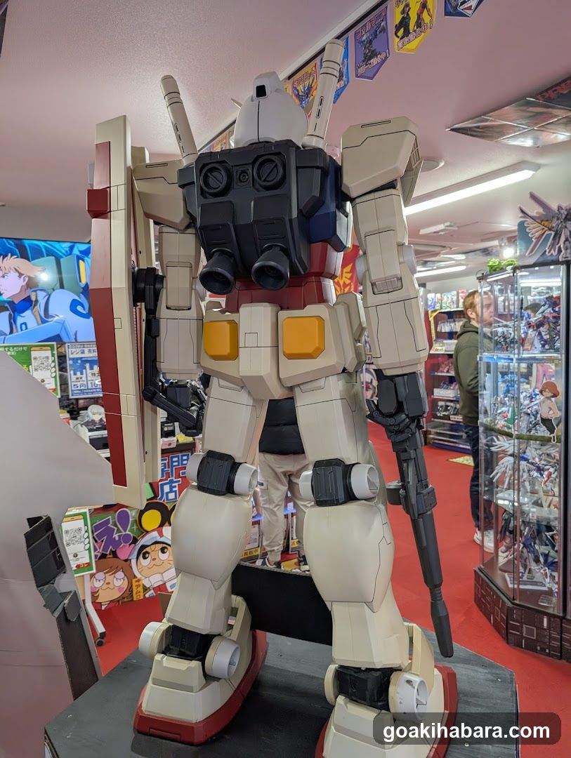 Gundam Model Display in Store Interior