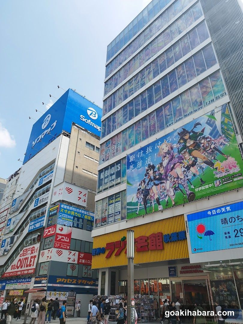 Anime-themed building exterior in Japan