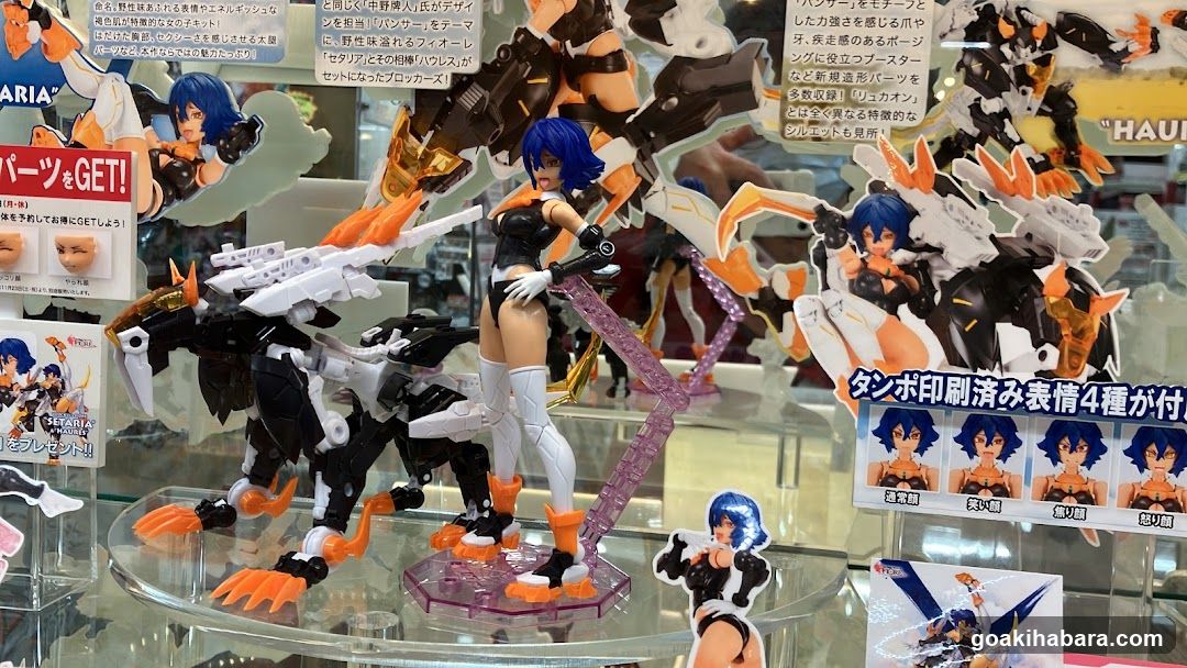 Figure display case with anime merchandise