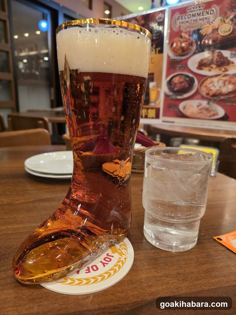 Beer in Boot Glass