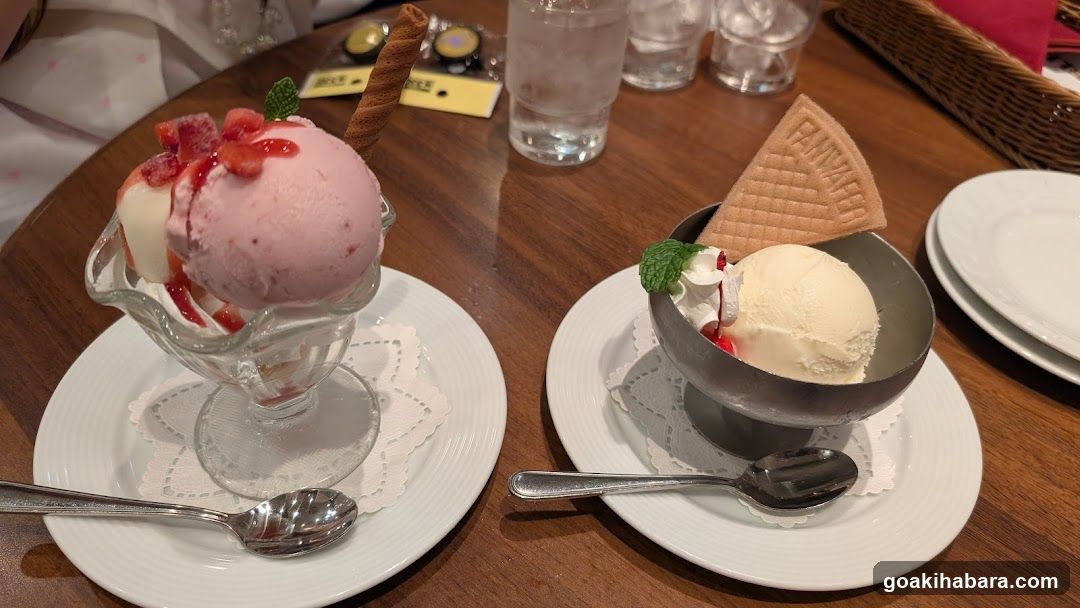 Ice Cream Desserts on a Wooden Table