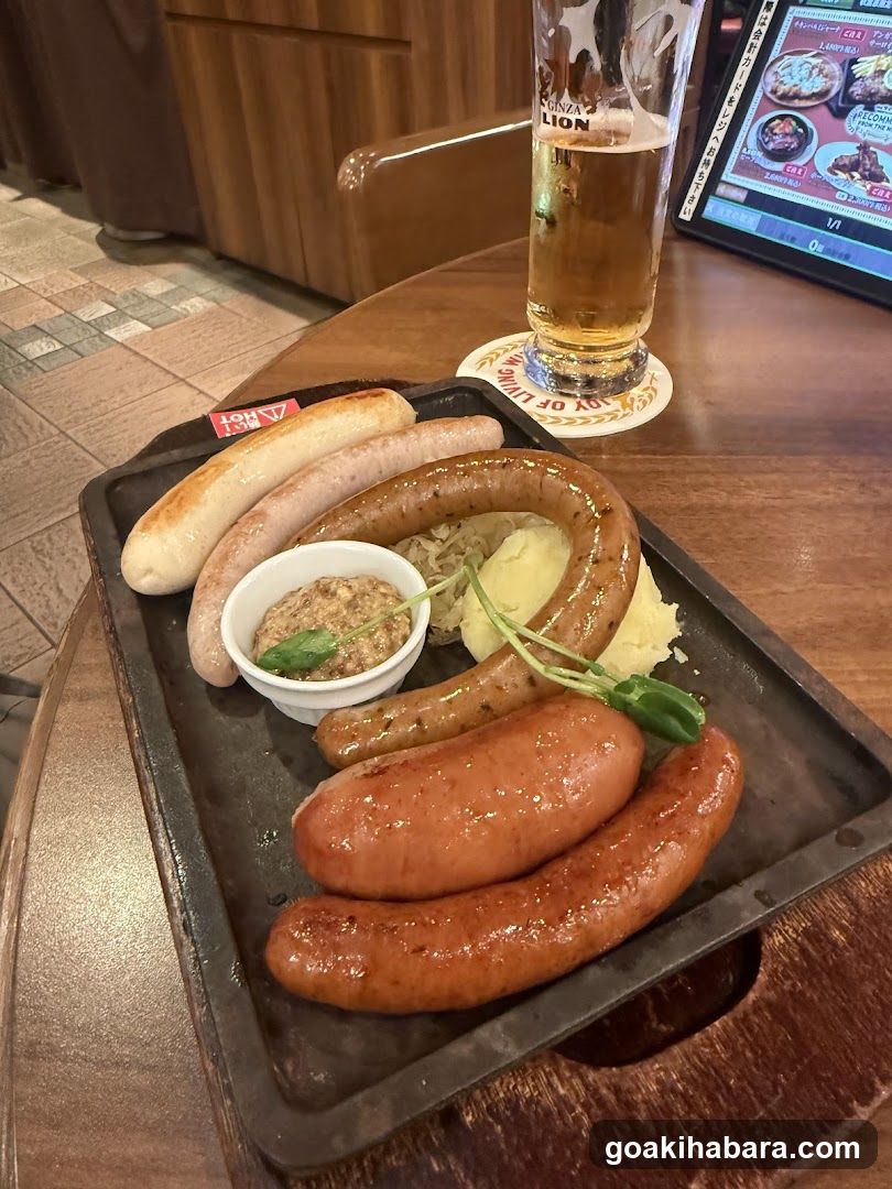 Sausage Platter with Beer