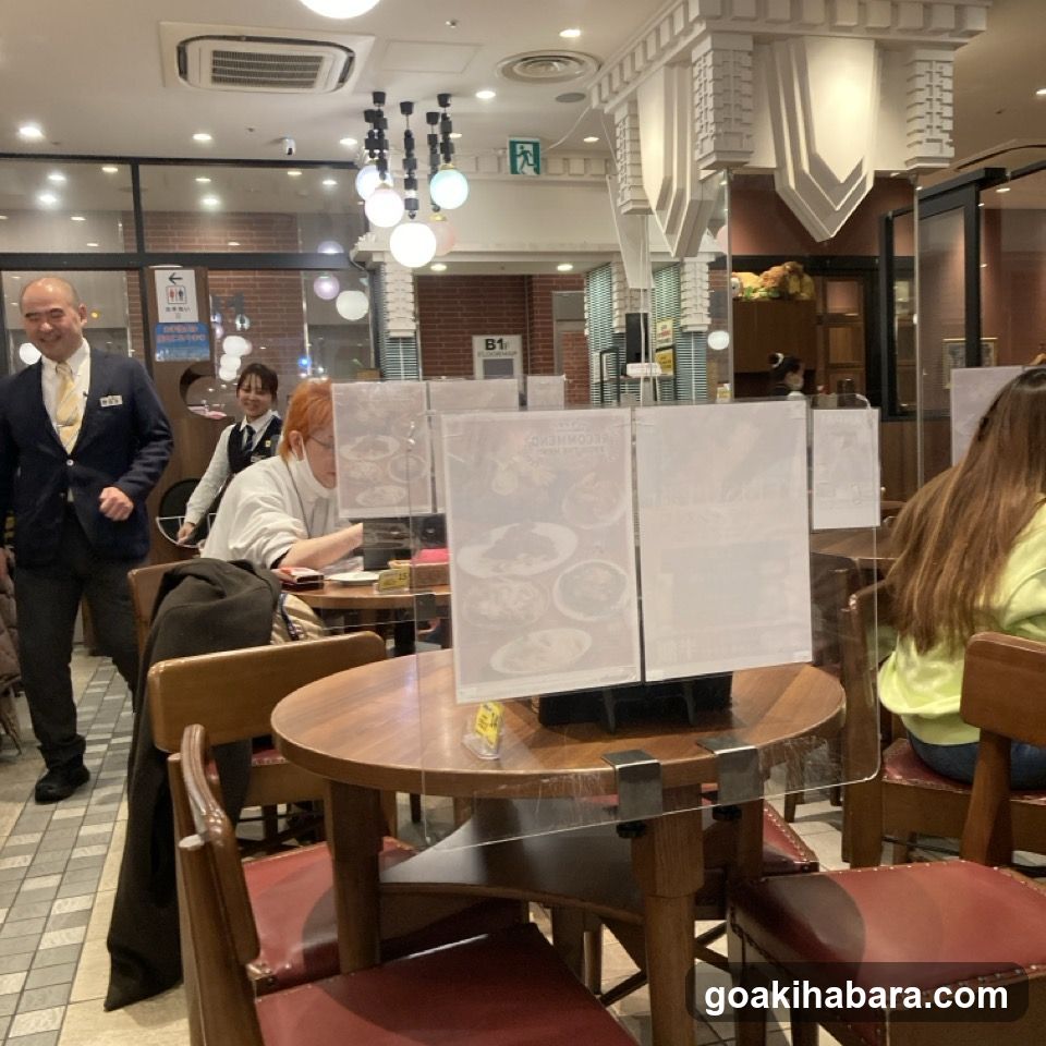 Restaurant Interior with Staff and Patrons