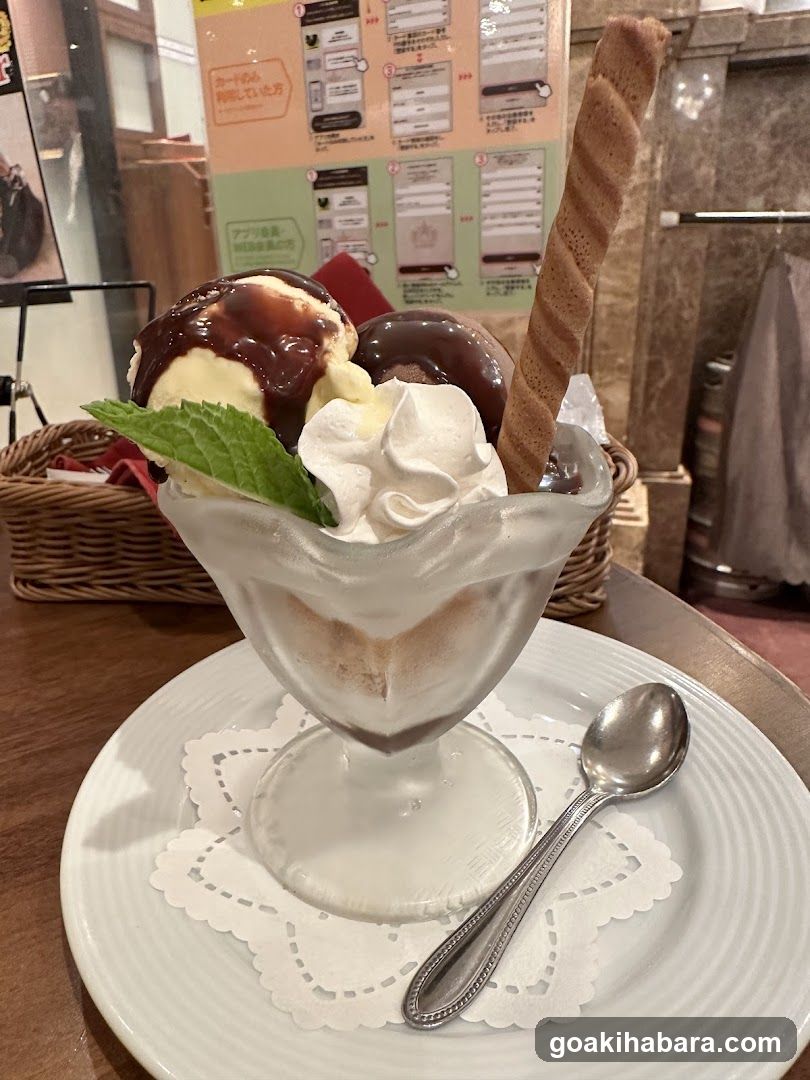 Ice cream dessert with toppings
