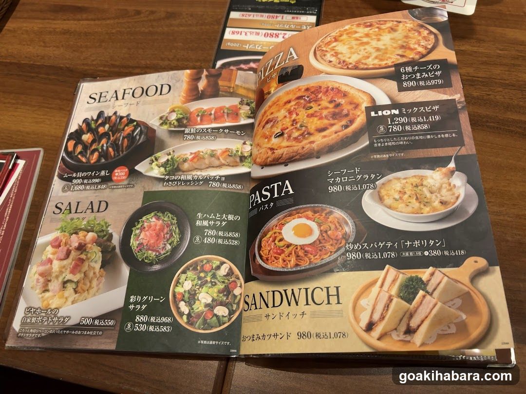 Restaurant Menu Display
