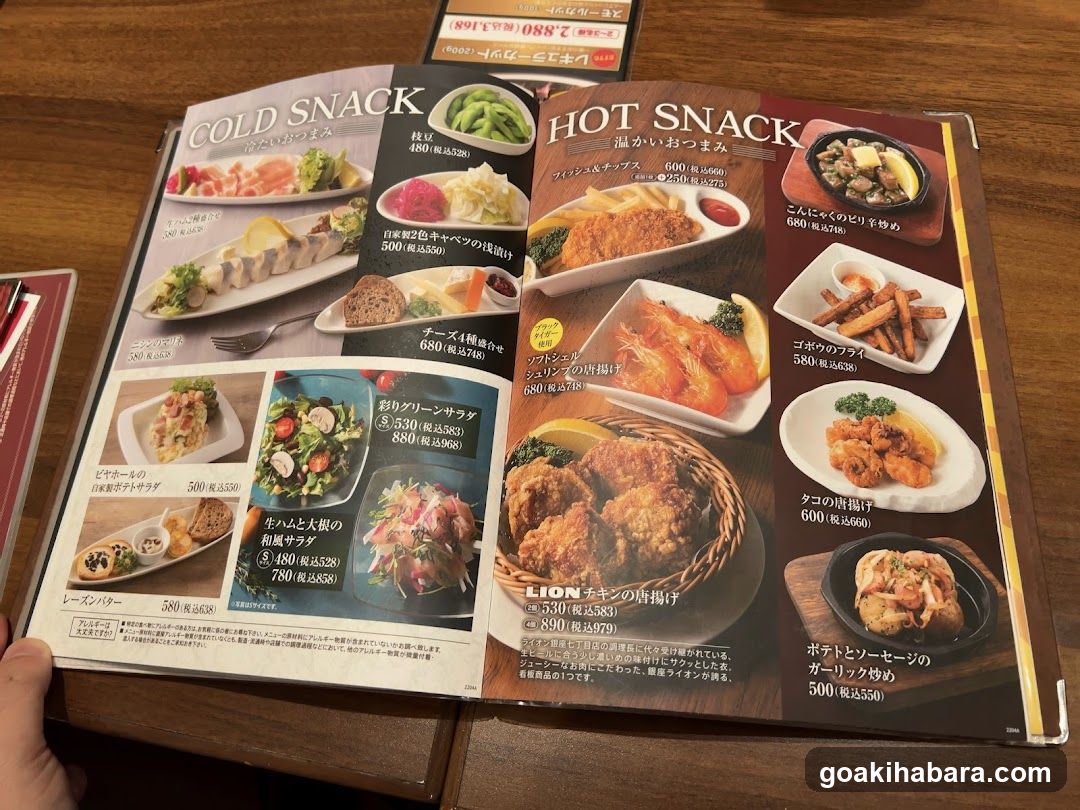 Restaurant Menu Display