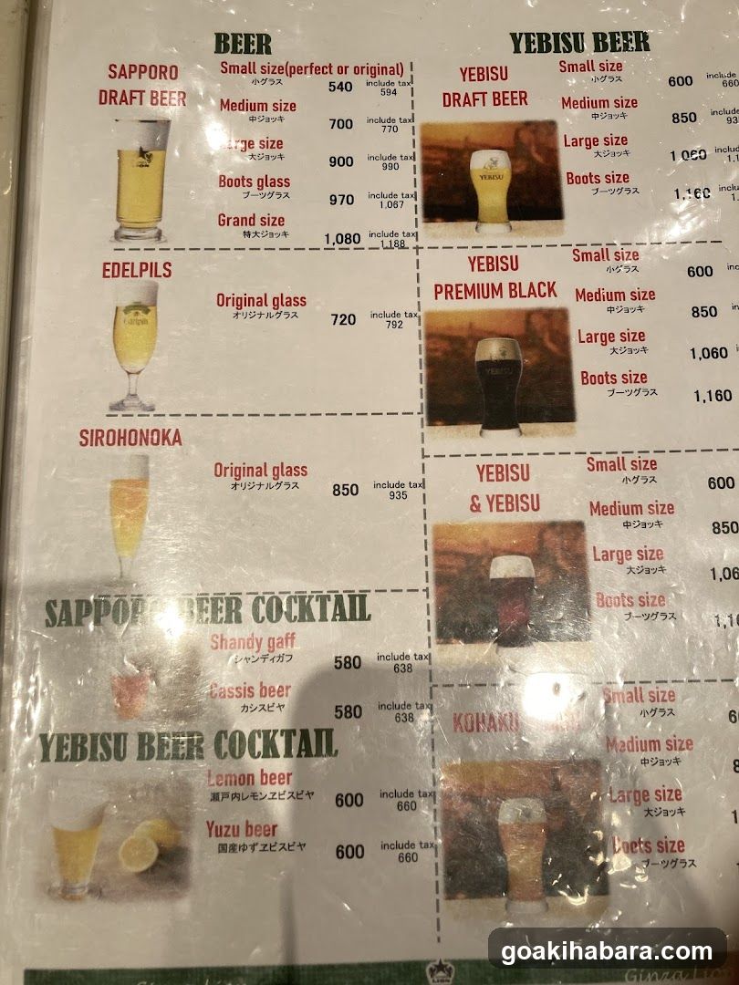 Beer Menu