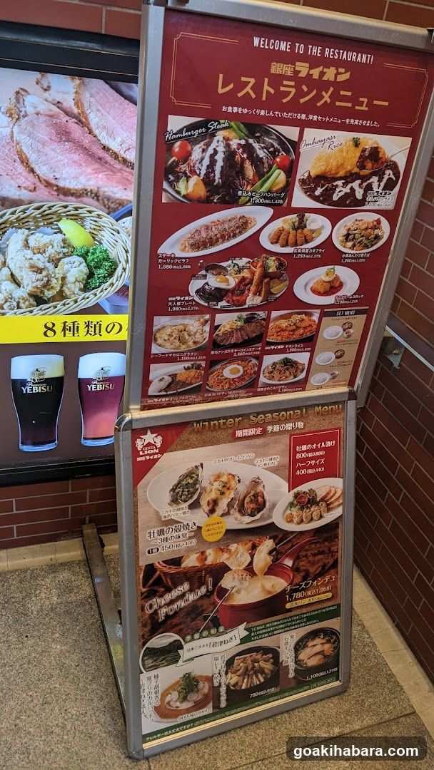 Restaurant Menu Display