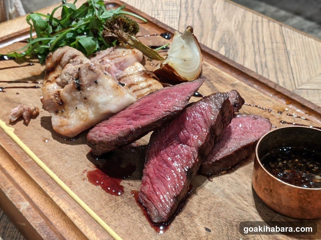 Sliced Steak with Side Dishes