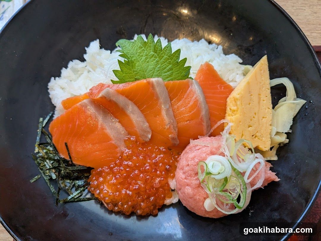 Salmon Sashimi Bowl with Tofu and Roe