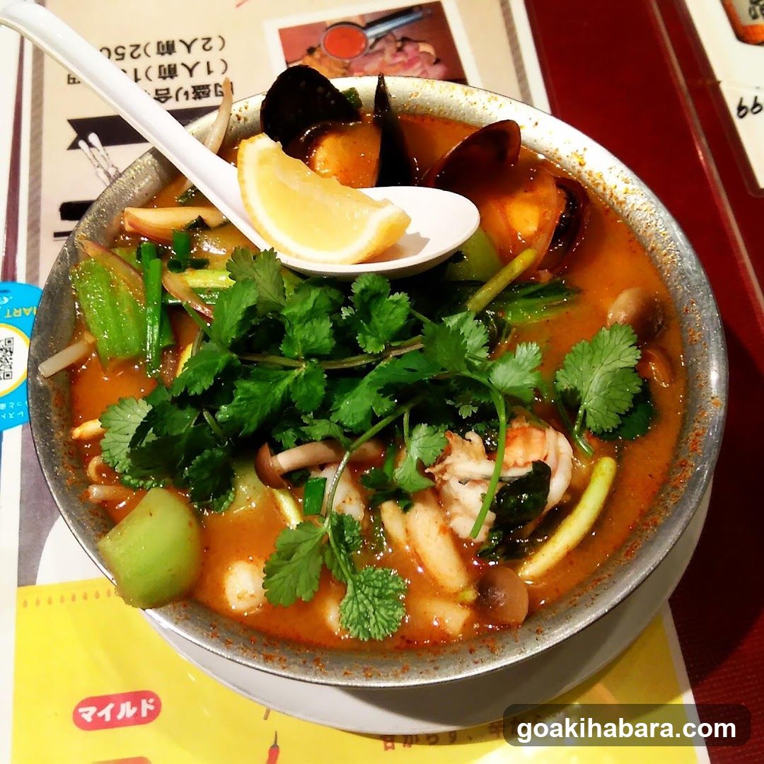 Spicy Seafood Soup with Lemon and Cilantro
