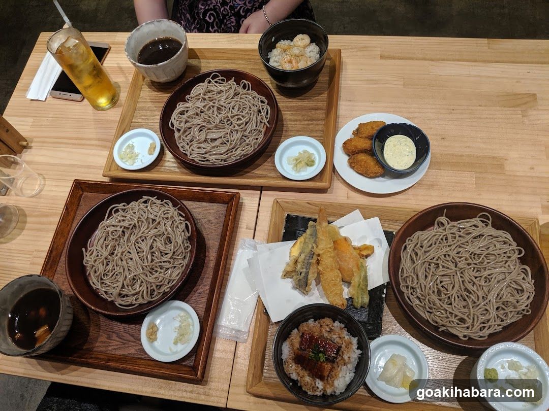 Soba Noodles and Side Dishes Spread