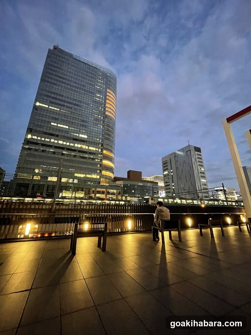Evening Cityscape with Modern Building