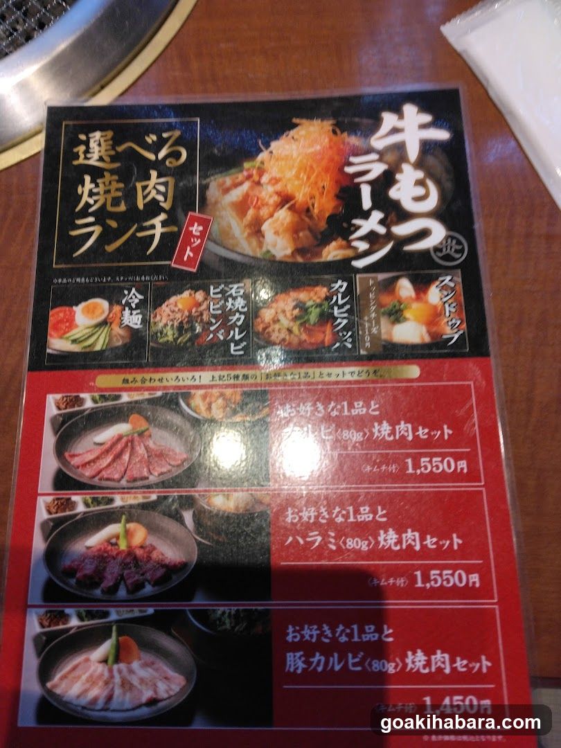 Japanese Lunch Menu