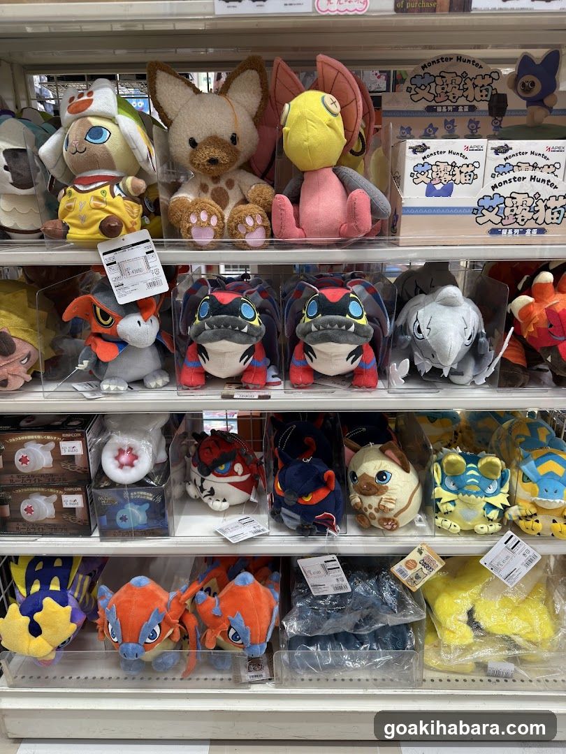 Monster Hunter plush toys display
