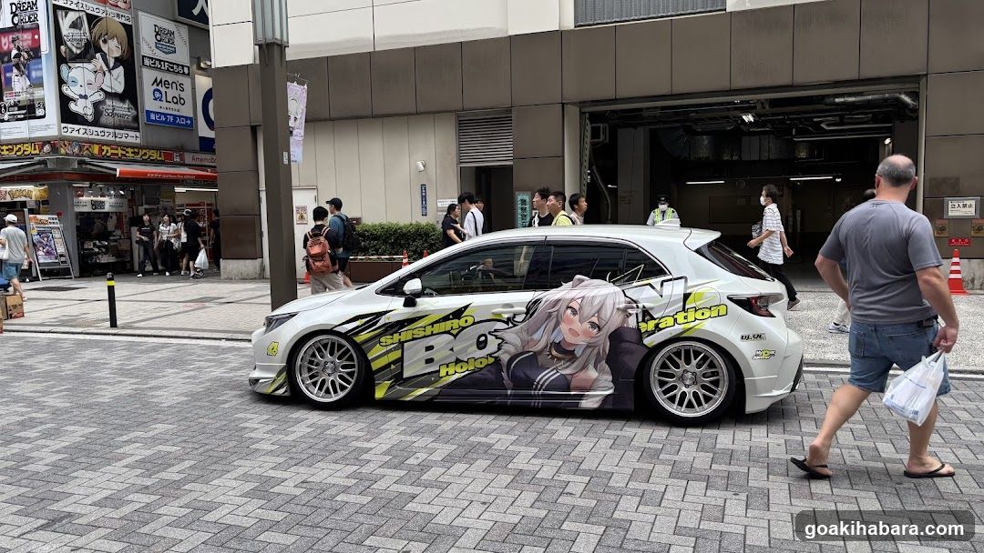 Anime Car with Street Scene Background