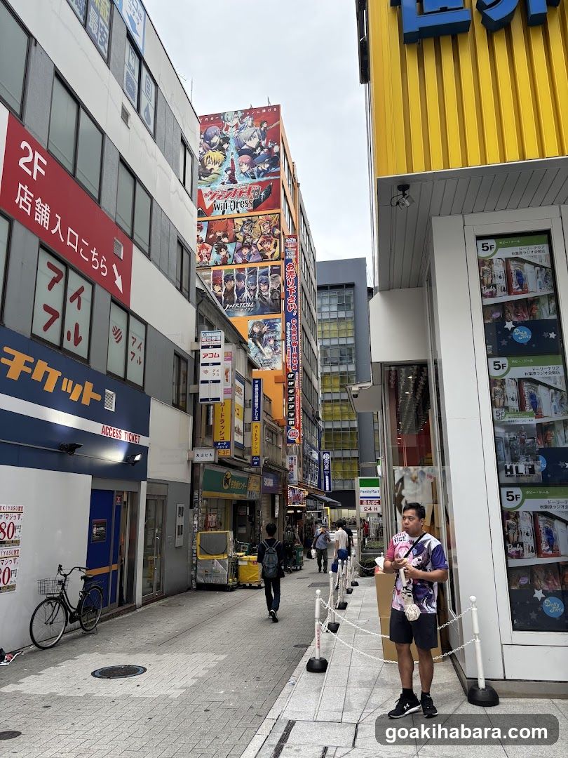 Urban Street Scene with Storefronts and Signage