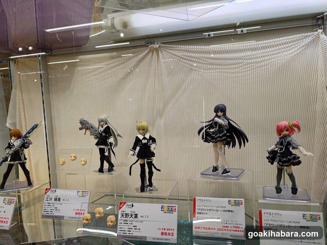 Figure display case with anime merchandise