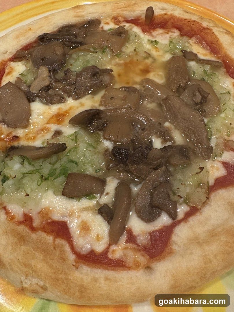 Mushroom and Spinach Pizza
